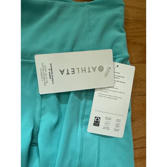 Athleta Shorts Sz XXS Turquoise Ultimate Stash II 9” Shorts - Picture 2 of 8